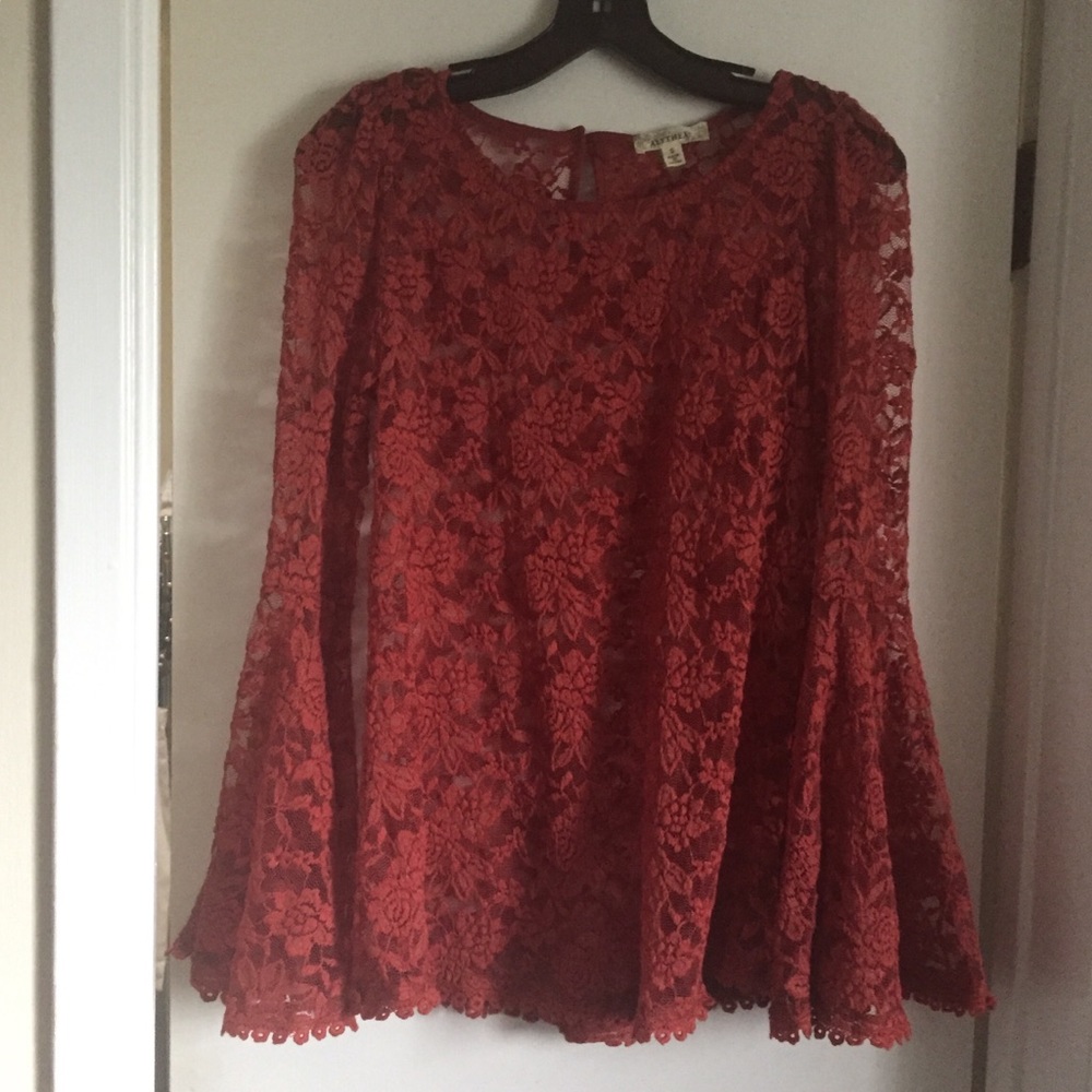 Lace Top with Bell Sleeves